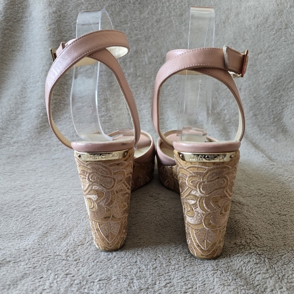 Jimmy Choo pink leather platform wedge sandals size 40 - Picture 8 of 15